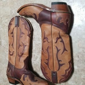 Vintage Boulet Leather Cowboy Boots Women's Size 7